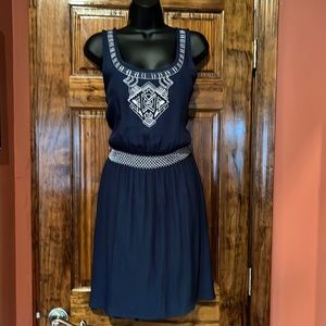 Maurice’s Navy & White Embroidered Dress